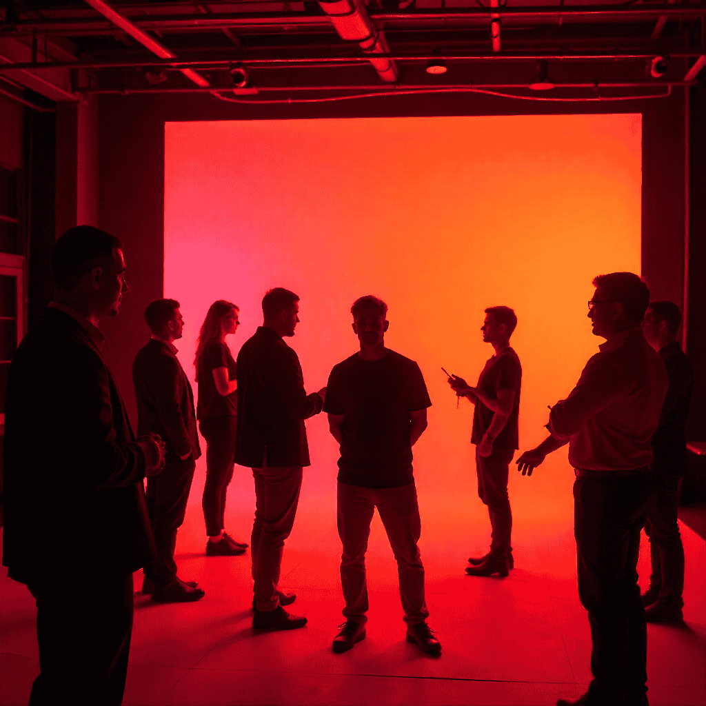 Editorial photography with creative lighting setup